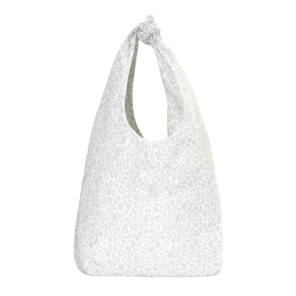 Cotton Cheetah Print Tote - Off-white