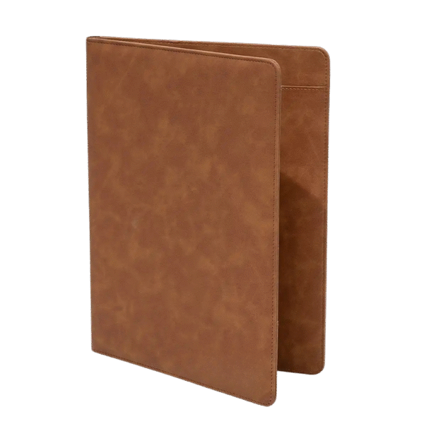 Faux Leather Folder - Brown